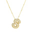 Wholesale Hip-Hop Rock Letter Zircon Pendant Necklace - 18K Gold Plated Stainless Steel with Copper Inlay