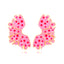 Simple Leaf Enamel Polka Dot Stud Earrings for Women