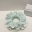 Women's Plaid Cloth Hair Tie with Blue Lace Design