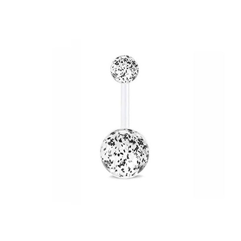 Geometric Stainless Steel Zircon & Opal Belly Ring Set - 5 Pieces Silver