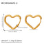 1 Pair Classic Heart Shape 304 Stainless Steel Stud Earrings Set