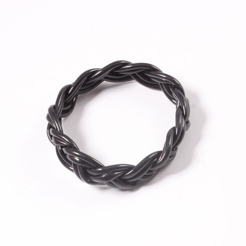 Women's Streetwear Solid Color Silicone Braided Wristband Bracelet