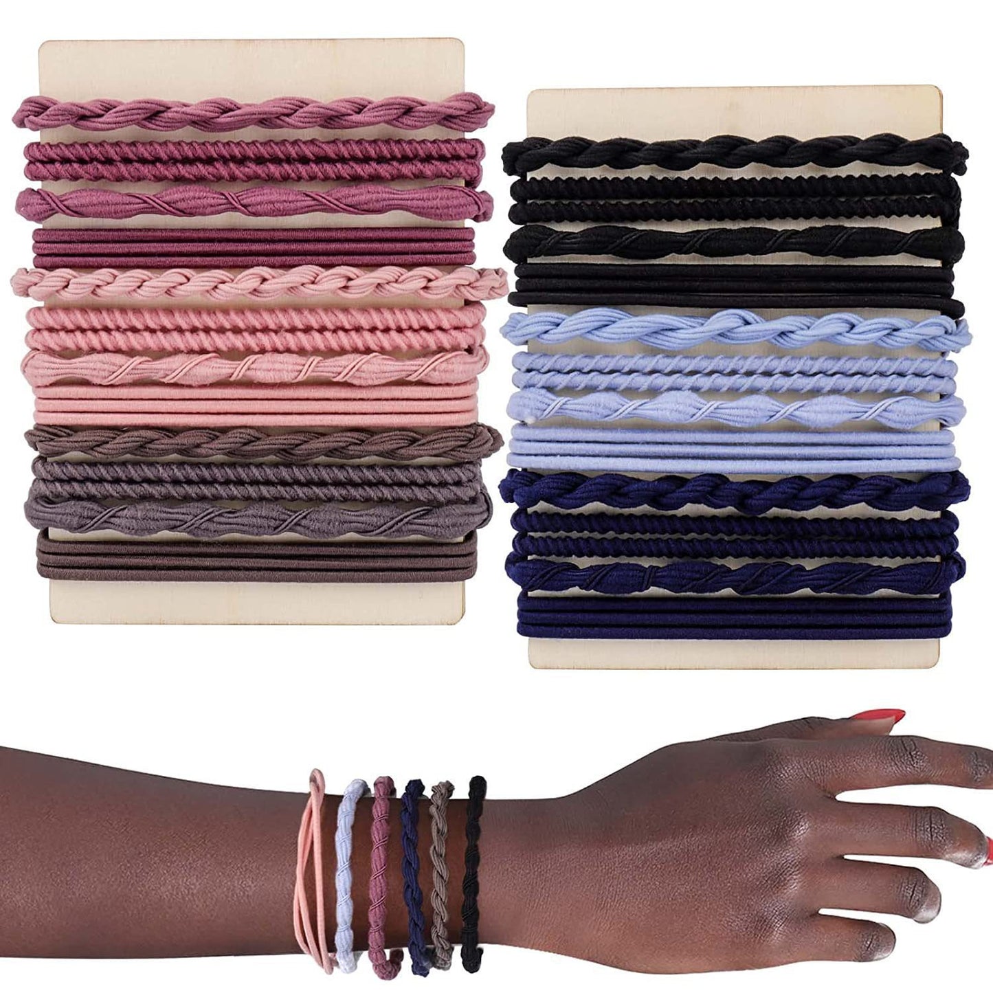 Bohemian Nylon Braid Hair Tie and Vintage Headband Bracelet for Women