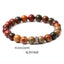 Tiger Eye & White Pine Matte Black Agate Beaded Bracelet Set