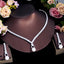 Luxurious Bridal Jewelry Set with Artificial Gemstones and Pearls - White Gold and Rhodium Plated Necklace and Earrings