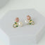 Sweet Korean Style Tulip Flower Pearl Earrings with 925 Silver Needle