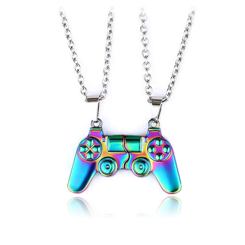 Simple Style Game Console Alloy Plating Couple Necklace with Magnetic Pendant