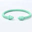 Simple Spiral Stripe Matte Color Open Cuff Bracelet for Women