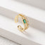 Elegant 14k Gold Plated Zircon Inlay Ring for Women