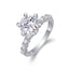 Sterling Silver White Gold Plated Moissanite Ring Set