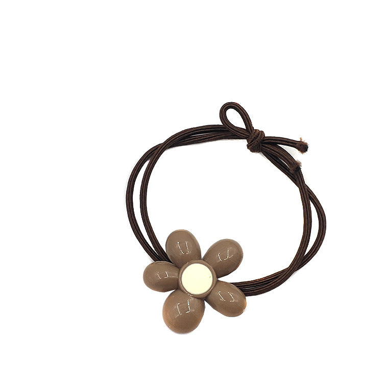 Korean Coffee Color Simple Hair Tie Ponytail Rubber Band Hair Accessories