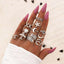 New Fashion Star Five-pointed Star Carved 9-piece Ring