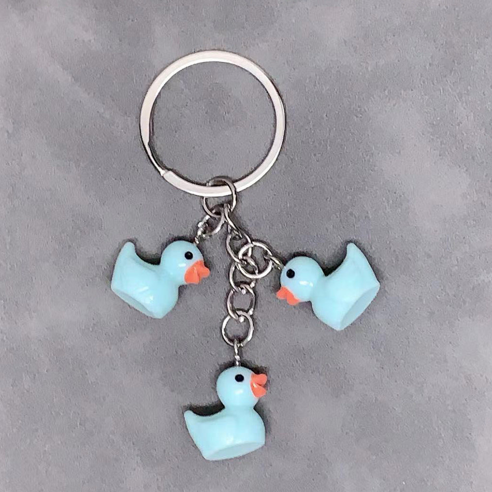 Cute Yellow Duck Resin Keychain Pendant Accessory