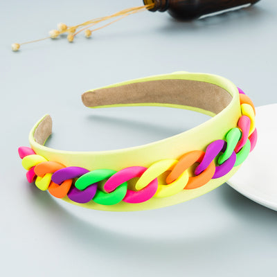 Pastoral Style Wide Color Chain Hairband