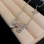 Elegant Korean Butterfly Rhinestone Pearl Choker Necklace