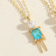 Hip-hop Little Boy Zircon Pearl Pendant Necklace 14k Gold Plated