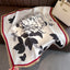 Women's Color Block Cat Print Polyester Silk Square Scarf 70cm