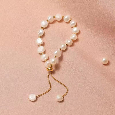 Elegant Baroque Style Freshwater Imitation Pearl Beaded Women's Bracelet