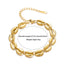 Roman Style 18K Gold Hollow Shell Stainless Steel Bracelet for Women