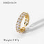 Fashion Oval Green Zircon Adjustable Stainless Steel Ring