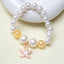 Mermaid Starfish Shell Charm Beaded Alloy Bracelet Set for Kids