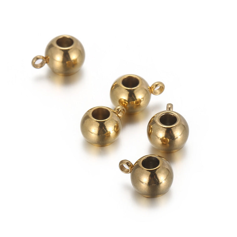 18K Gold Stainless Steel Hollow Beaded Jewelry Accessories with Positioning Ring