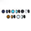 1 Pair Minimalist Titanium Steel Turquoise and Tiger Eye Stone Dumbbell Stud Earrings