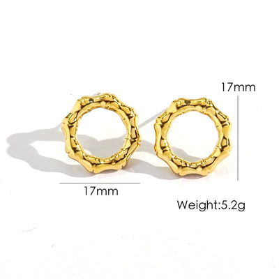 1 Pair Y2K Geometric 14K Gold Plated Stainless Steel Ear Studs