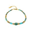 Retro Bohemian Natural Turquoise Stone 18K Gold Plated Stainless Steel Bracelet