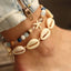 18k Gold Plated Shell Layered Women's Anklet Set