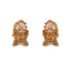 1 Set Artistic Geometric Candle and Cartoon Cup 18K Rose Gold Plated Zircon Inlay Ear Studs