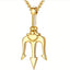 Vintage Geometric Aquaman Trident Pendant Necklace for Men