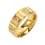 1 Piece Matte Brushed Geometric Titanium Steel Ring with 18k Gold Plating