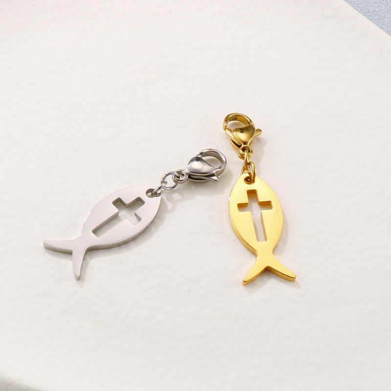 Star Moon Stainless Steel Cartoon Angel Ghost Lightning Pendant DIY Jewelry Accessories