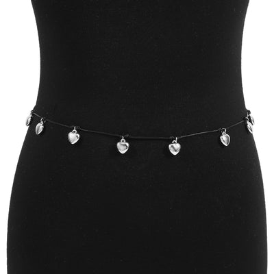 Rock Punk Heart Pendant Wax Line Women's Chain Belt