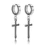 1 Pair Minimalist Cross Titanium Steel Drop Earrings for Men and Women