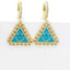 Elegant Geometric Triangle Smile Face Copper Drop Earrings