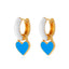 European And American Fashion Colorful Geometric Earrings Simple Alloy Dripping Heart Ear Clip Ins Cold Style Peach Heart Stud Earring Women