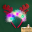 Christmas LED Light-Up Reindeer Antler Headband with Feather Trim