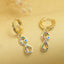 1 Pair Casual Shiny Palm Infinity Eye Copper Zircon Drop Earrings