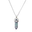 Ethnic Geometric Stainless Steel Natural Stone Crystal Pendant Necklace