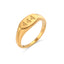 18K Gold Plated Stainless Steel Oval Number Ring for Women