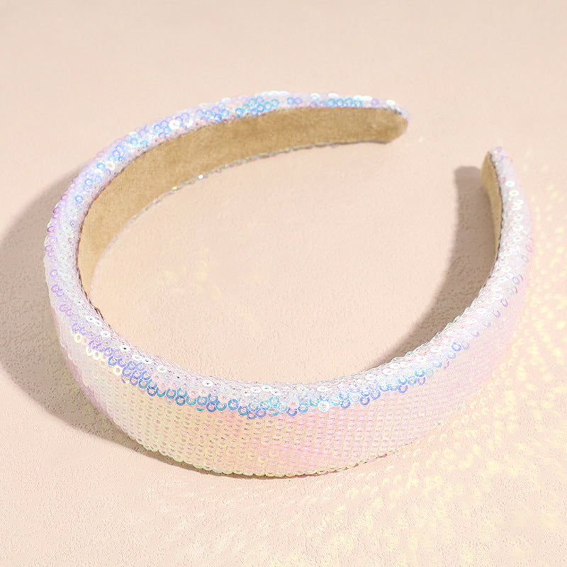 Retro Crystal Sequin Wide Hair Band