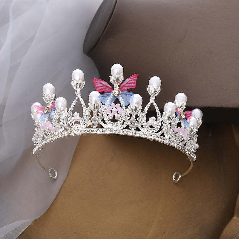 Butterfly Crystal Pearl Bridal and Princess Headband