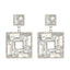 1 Pair Square Gemstone Drop Earrings - Trendy Fashion Jewelry