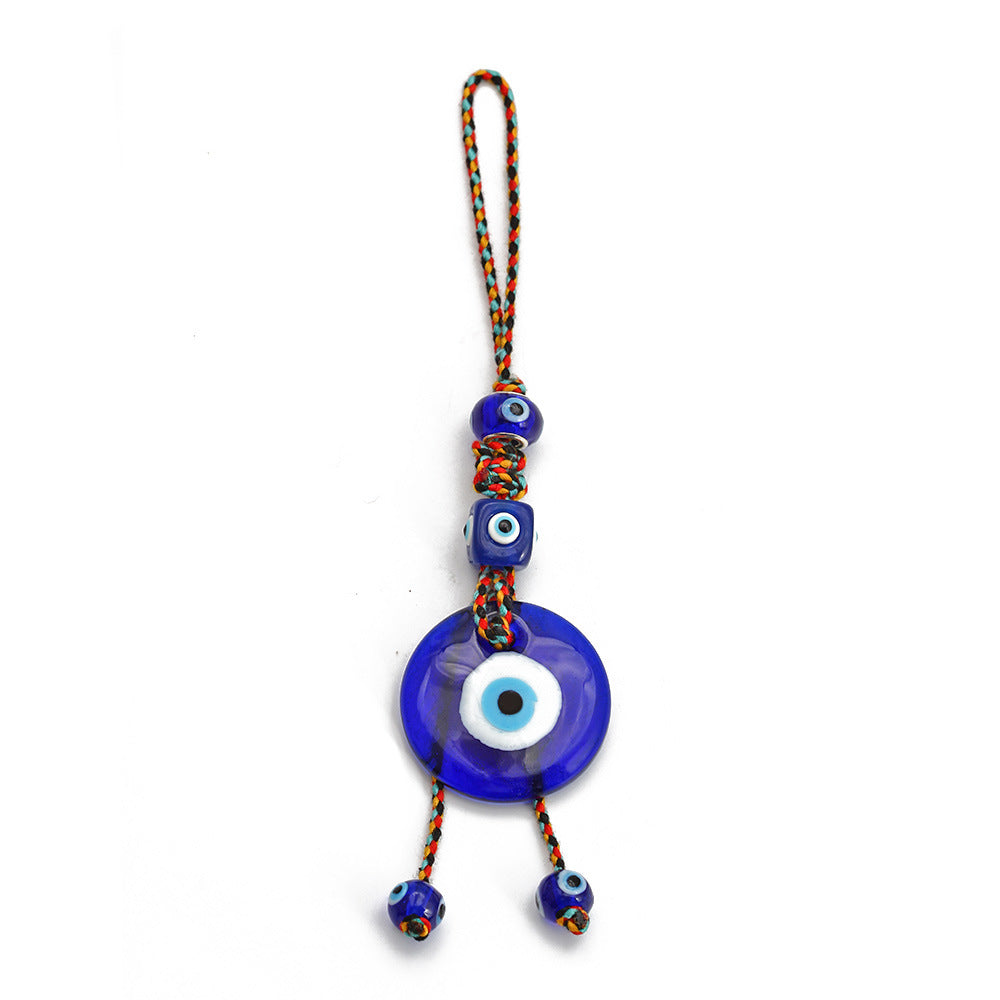 Evil Eye Alloy Keychain with Teardrop Pendant for Car Accessories