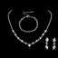 Simple Solid Color Zircon Rhinestone Bridal Jewelry Set - Necklace, Earrings, and Bracelet