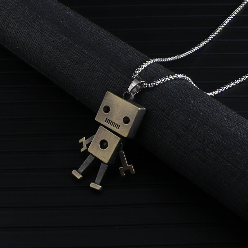 Hip Hop Korean Robot Pendant Necklace for Couples