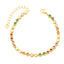 Minimalist Gold Plated Zircon Bracelet with Colorful Stones