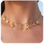 Copper Sun Starfish Pendant Necklace - Summer Beach Shell Choker